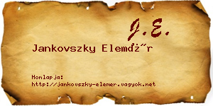 Jankovszky Elemér névjegykártya