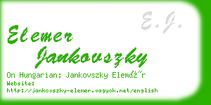 elemer jankovszky business card